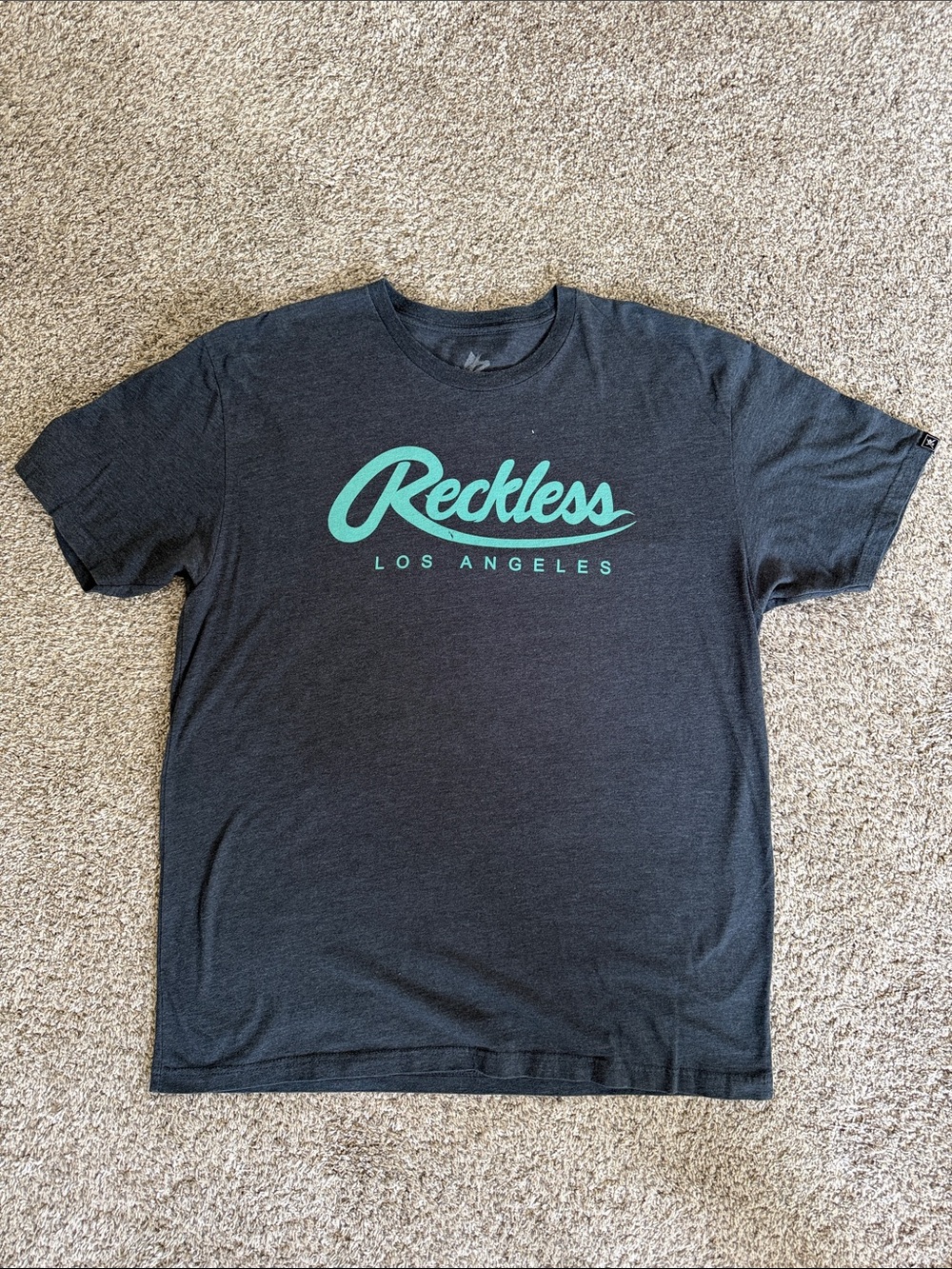 Young & Reckless Charcoal Tee with Teal Logo